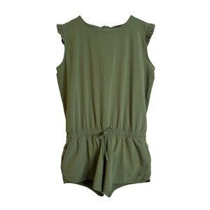Albion Fit Green Ruffle Trimmed Sprinter Shorts Romper Size Large Athleisure